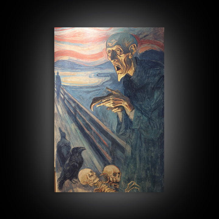 The Bone Sculptor, Expressionist Gothic Art, Vertical Wall Art, Dark Fantasy Wall Art, Canvas Print, Halloween Wall Art, Spooky Wall Decor