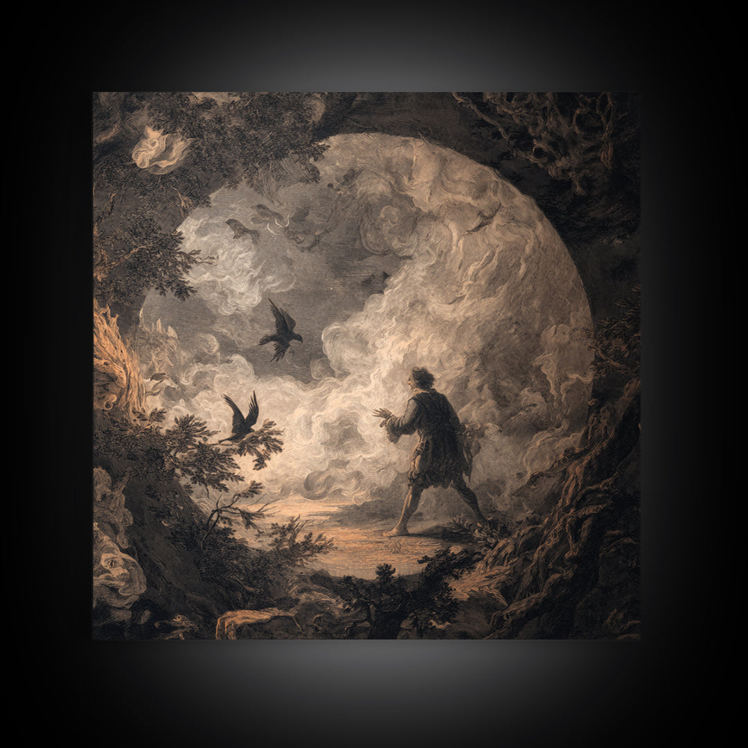 The Dream Eater, Baroque Witchcraft Art, Square Wall Art, Macabre Wall Art, Canvas Print, Halloween Wall Art, Dark Fantasy Art