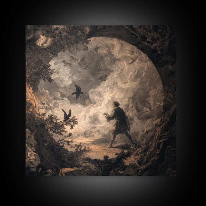 The Dream Eater, Baroque Witchcraft Art, Square Wall Art, Macabre Wall Art, Canvas Print, Halloween Wall Art, Dark Fantasy Art