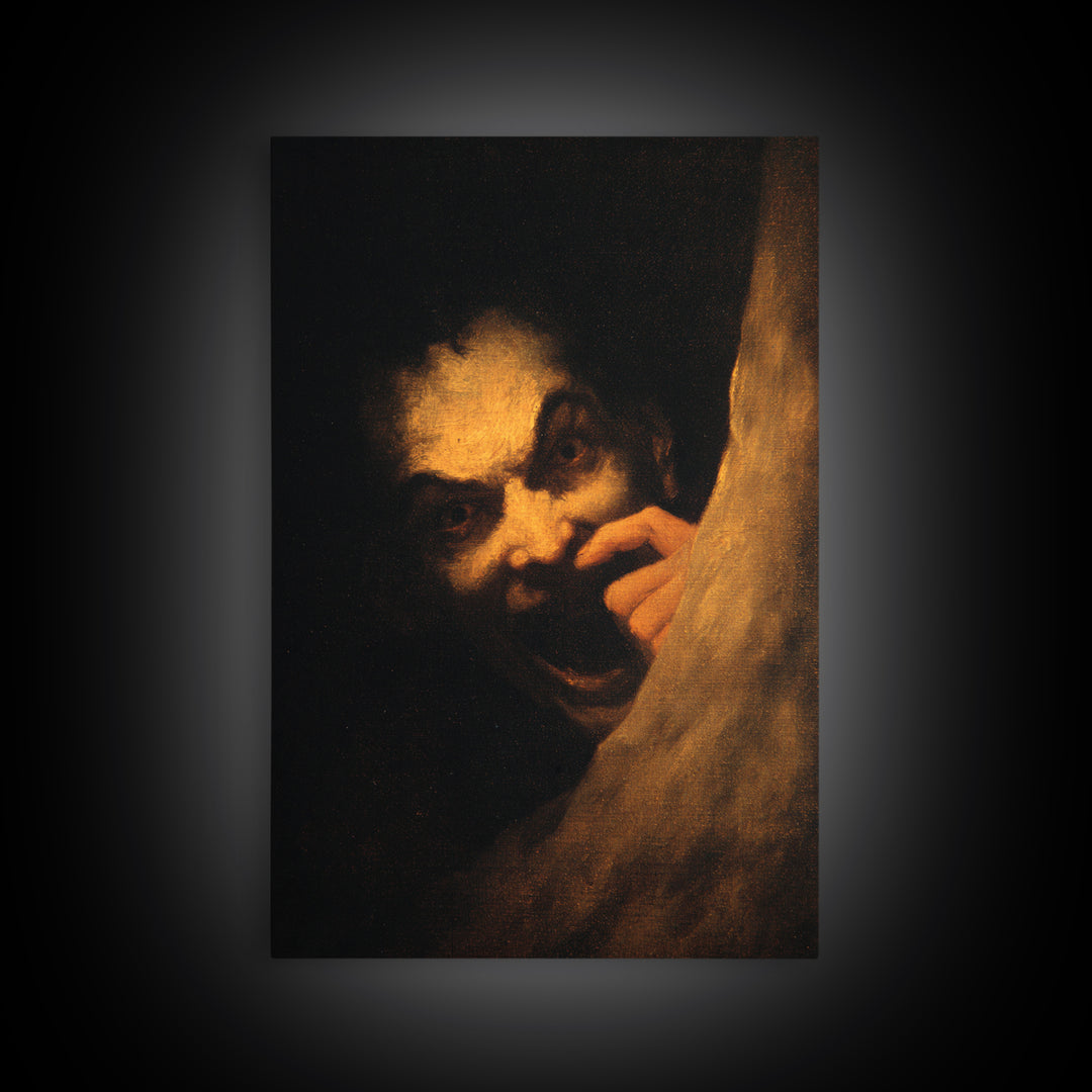 The Dream Eater, Dark Romantic Horror Art, Vertical Wall Art, Dark Fantasy Wall Art, Framed Canvas Print, Halloween Wall Art