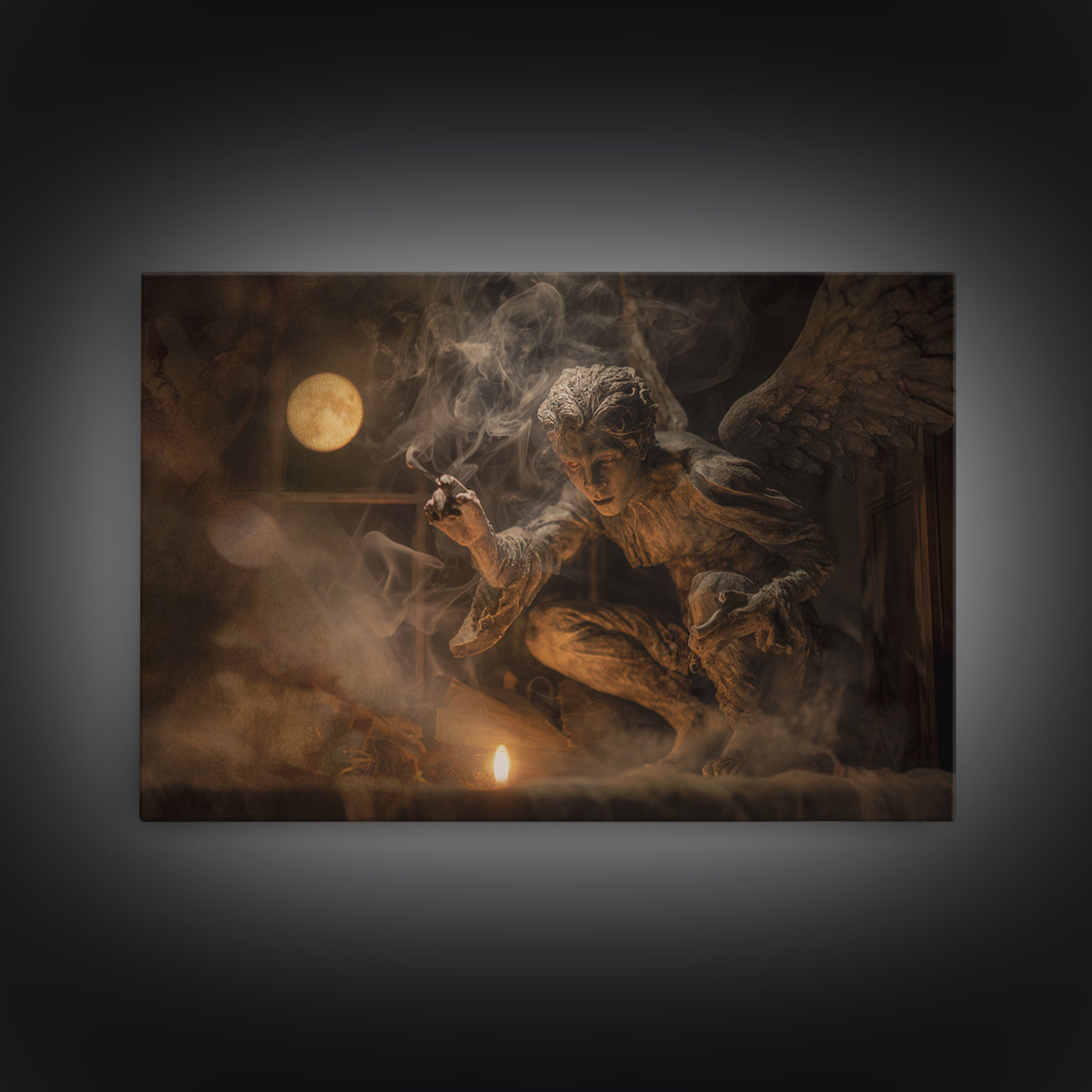 The Dream Eater, Visionary Gothic Art, Landscape Wall Art, Dark Fantasy Wall Art, Canvas Print, Halloween Wall Art, Dark Fantasy Art