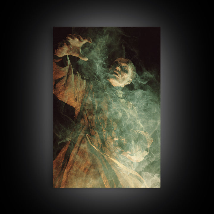 The Dream Eater, Expressionist Gothic Art, Vertical Wall Art, Macabre Wall Art, Framed Canvas Print, Halloween Wall Art