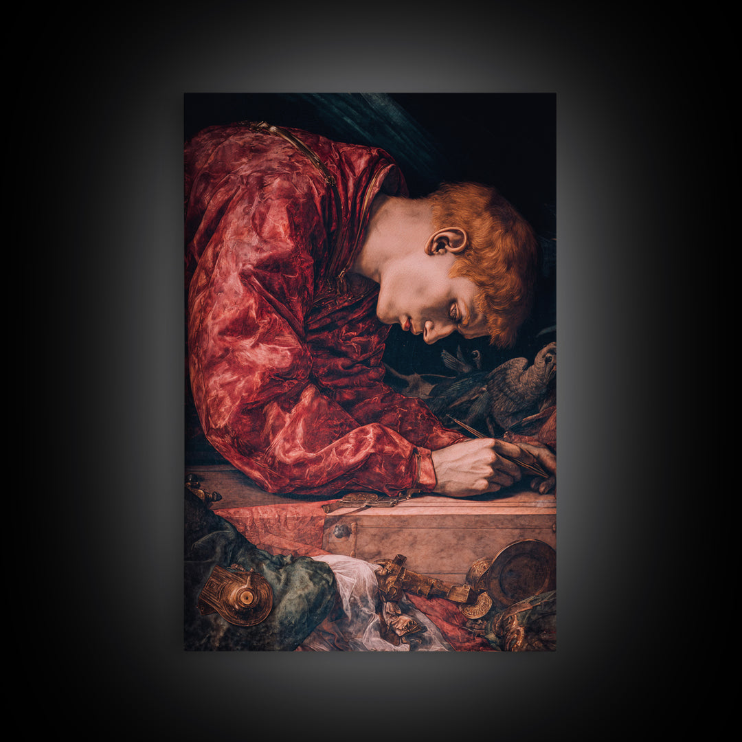 The Royal Coffin Maker, Dark Renaissance Art, Vertical Wall Art, Macabre Wall Art, Canvas Print, Halloween Wall Art
