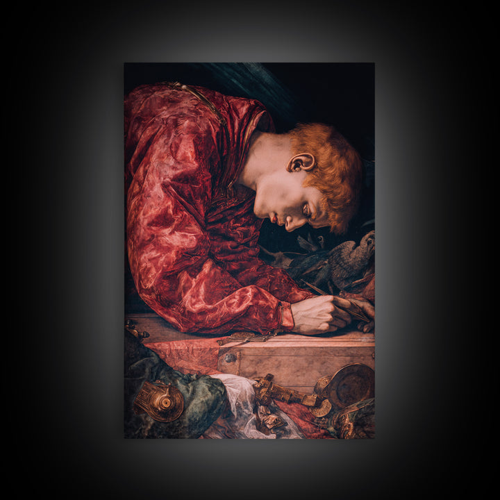 The Royal Coffin Maker, Dark Renaissance Art, Vertical Wall Art, Macabre Wall Art, Canvas Print, Halloween Wall Art
