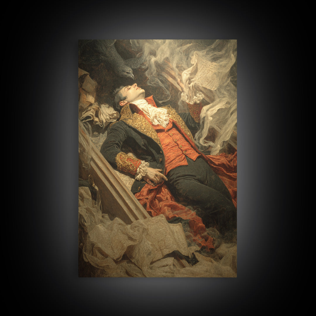 The Royal Coffin Maker, Gothic Nightmare Art, Vertical Wall Art, Dark Halloween Decor, Framed Canvas Print, Halloween Wall Art
