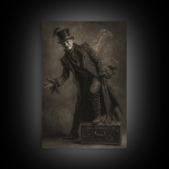 The Royal Coffin Maker, Symbolist Dream Art, Vertical Wall Art, Dark Fantasy Wall Art, Canvas Print, Halloween Wall Art