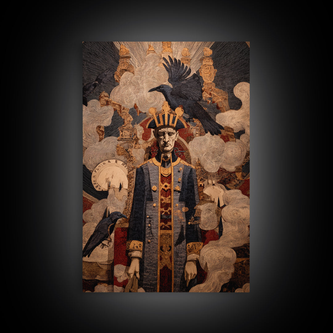 The Royal Coffin Maker, Expressionist Gothic Art, Vertical Wall Art, Gothic Horror Wall Art, Canvas Print, Halloween Wall Art