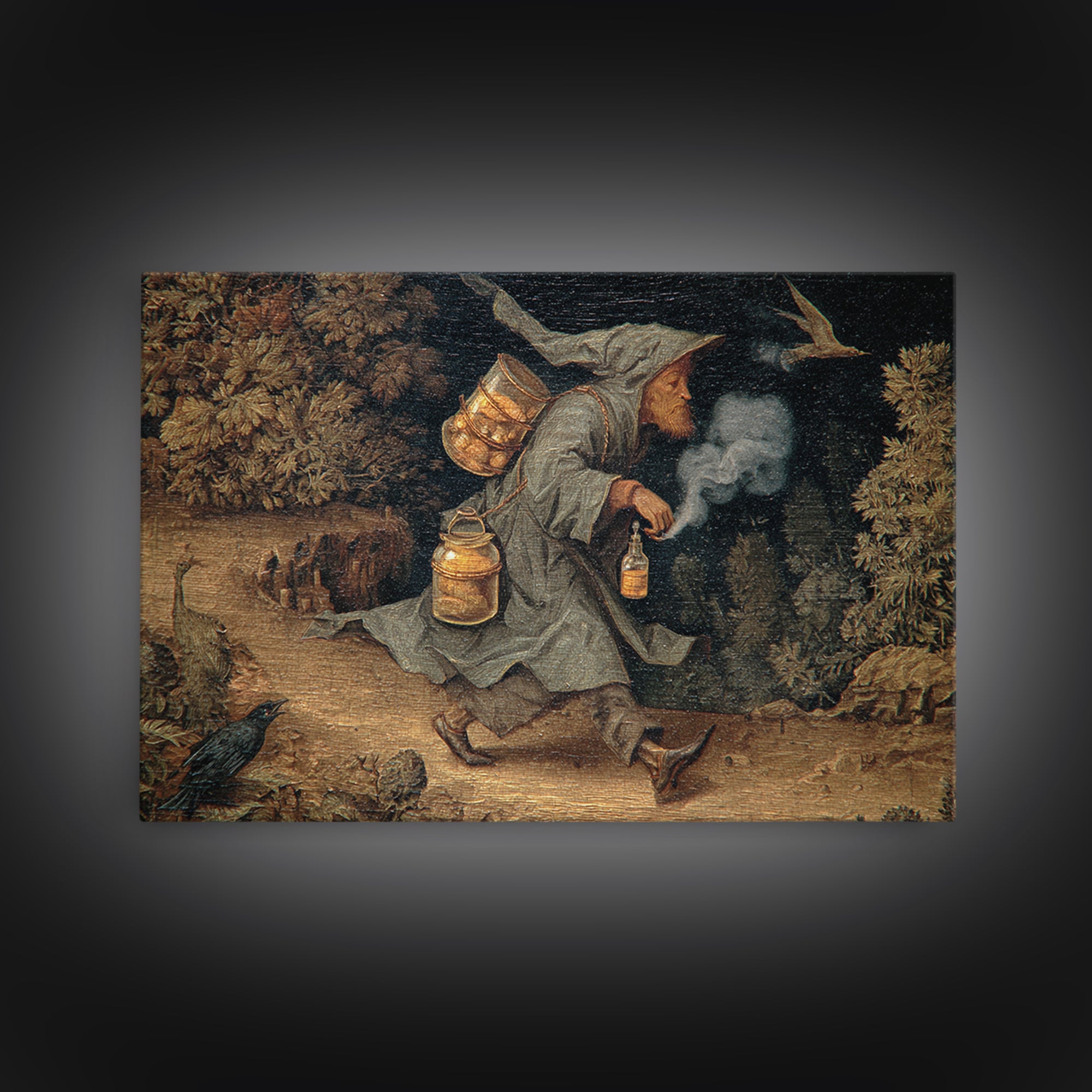 The Soul Collector, Medieval Grotesque Art, Landscape Wall Art, Gothic Horror Wall Art, Canvas Print, Halloween Wall Art