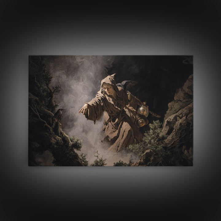 The Soul Collector, Baroque Witchcraft Art, Landscape Wall Art, Dark Halloween Decor, Framed Canvas Print, Halloween Wall Art