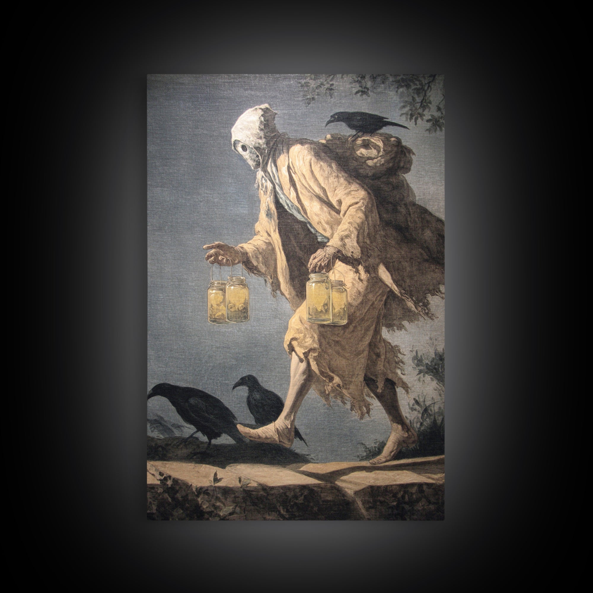 The Soul Collector, Gothic Nightmare Art, Vertical Wall Art, Macabre Wall Art, Framed Canvas Print, Halloween Wall Art