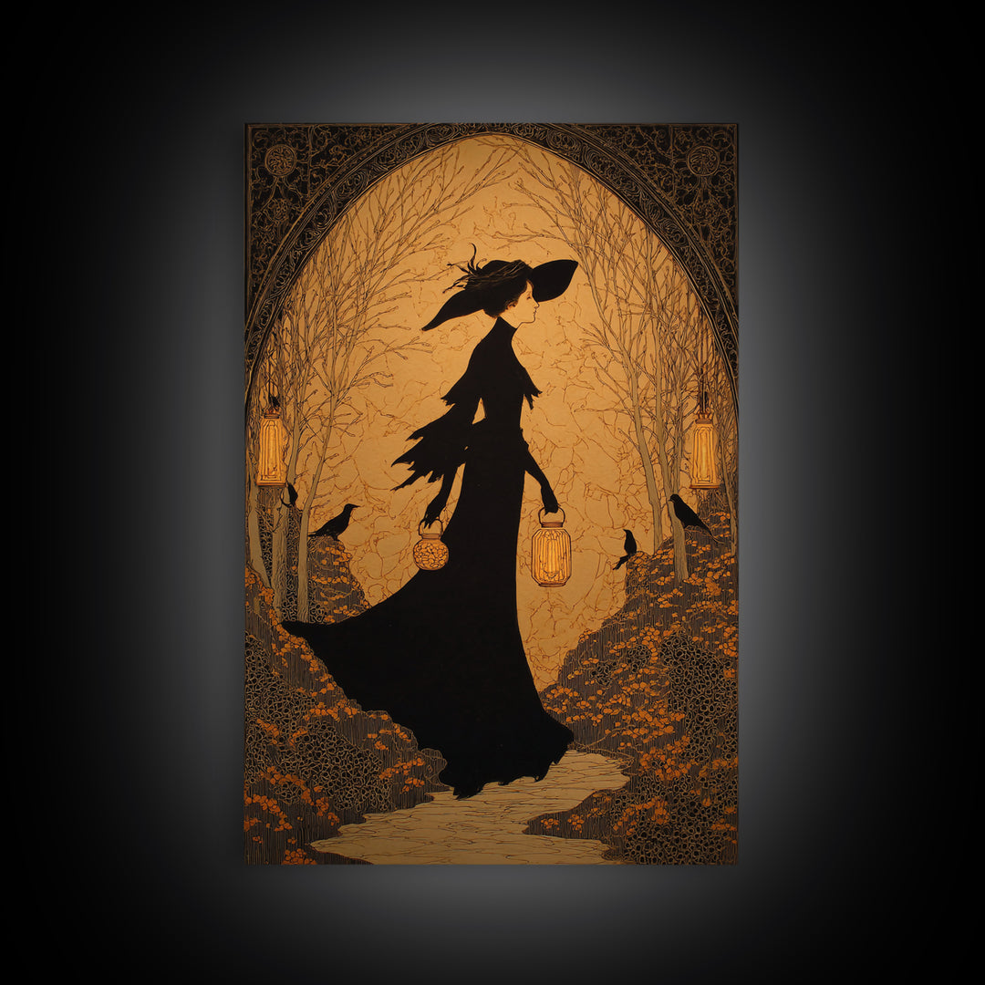 The Soul Collector, Decadent Line Art, Vertical Wall Art, Macabre Wall Art, Canvas Print, Halloween Wall Art, Dark Fantasy Art
