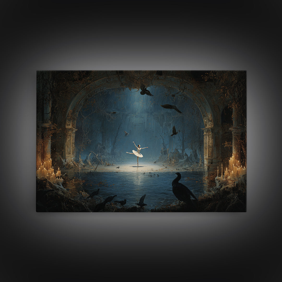 The Phantom Ballerina, Symbolist Gothic Landscape, Landscape Wall Art, Gothic Horror Wall Art, Canvas Print, Halloween Wall Art