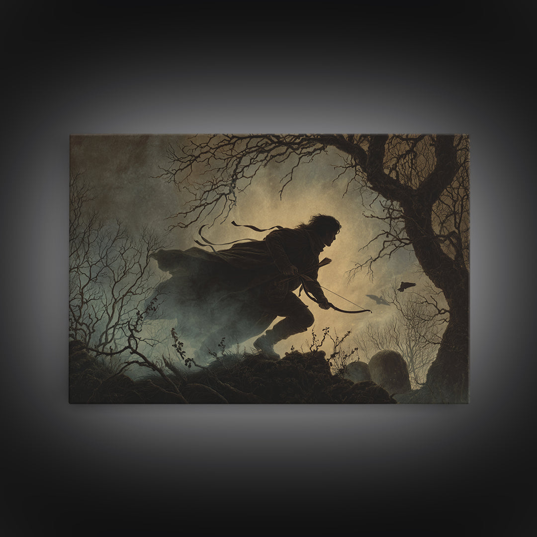 The Ghost Of The Witch Hunter, Romantic Gothic Landscape, Landscape Wall Art, Macabre Wall Art, Canvas Print, Halloween Wall Art