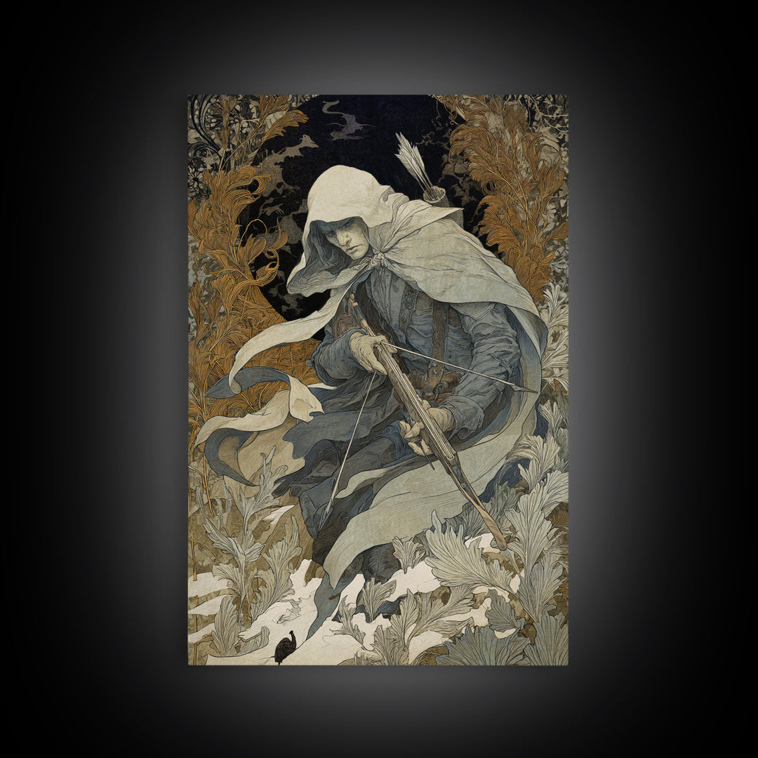 The Ghost Of The Witch Hunter, Symbolist Death Art, Vertical Wall Art, Gothic Horror Wall Art, Canvas Print, Halloween Wall Art