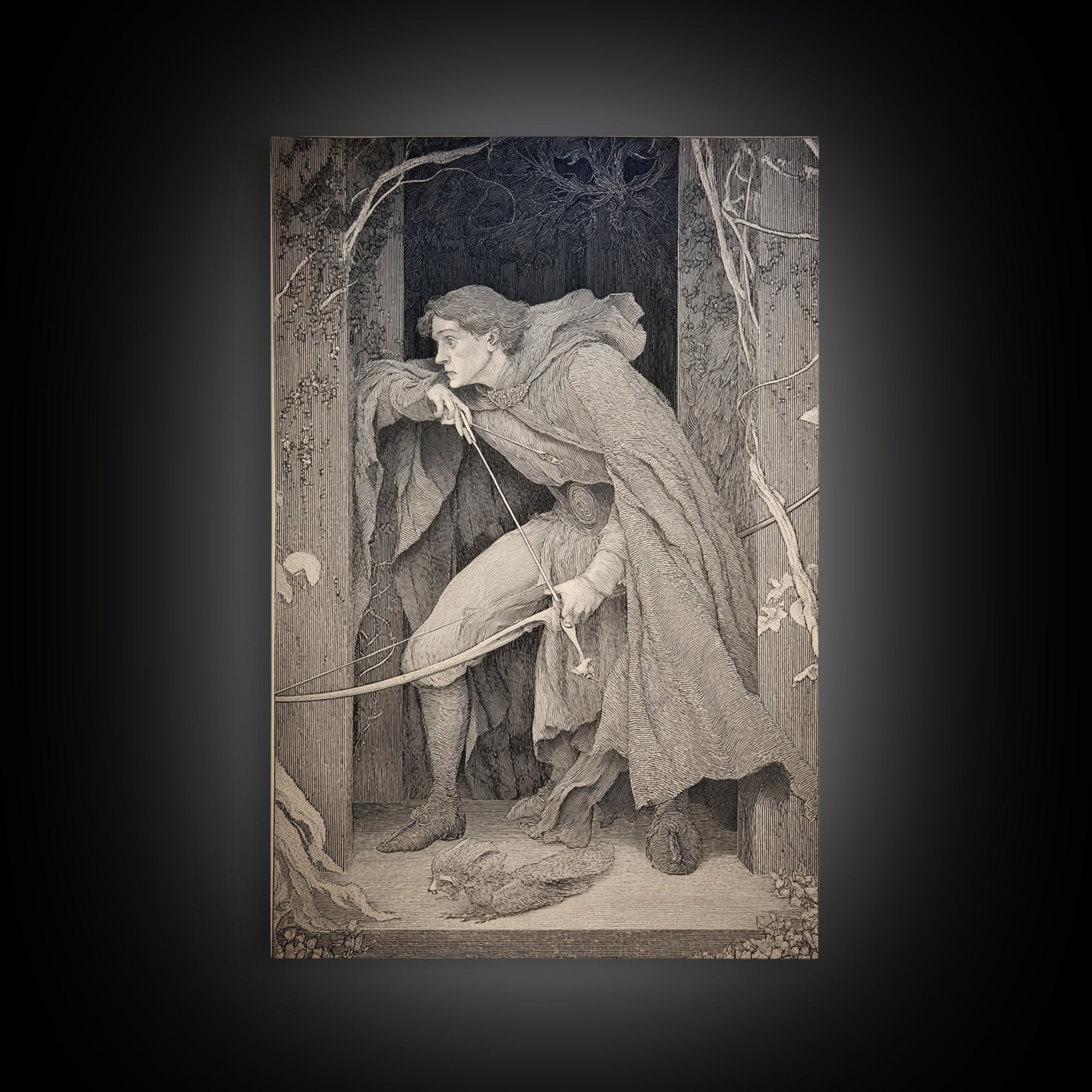The Ghost Of The Witch Hunter, Victorian Macabre Art, Vertical Wall Art, Gothic Horror Wall Art, Canvas Print, Halloween Wall Art