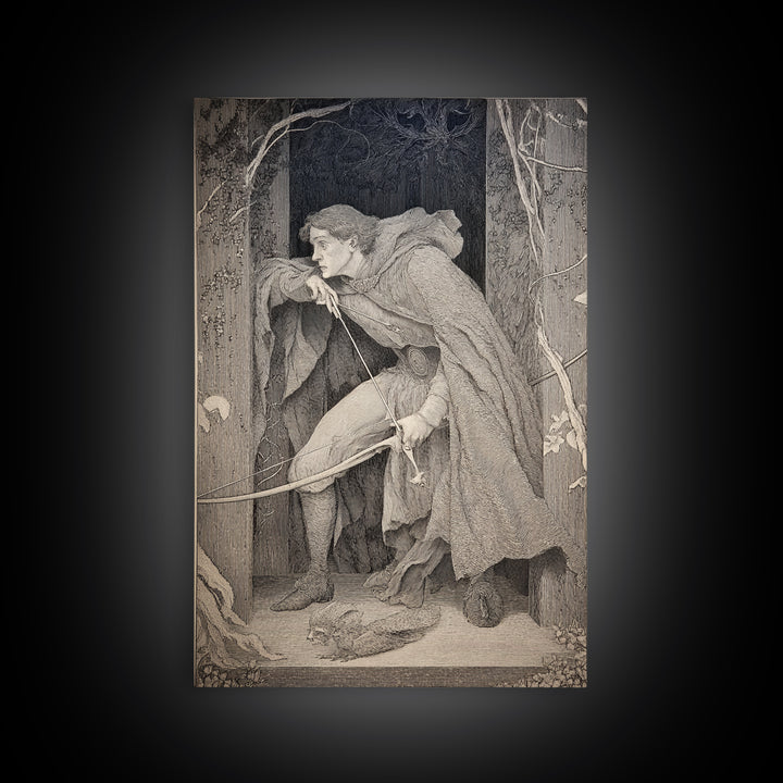 The Ghost Of The Witch Hunter, Victorian Macabre Art, Vertical Wall Art, Gothic Horror Wall Art, Canvas Print, Halloween Wall Art