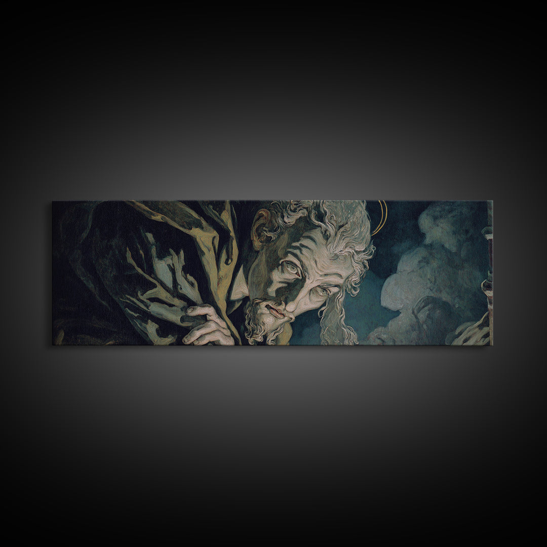 The Ash-Covered Oracle, Dark Renaissance Art, Extra Wide Wall Art, Gothic Horror Wall Art, Canvas Print, Halloween Wall Art