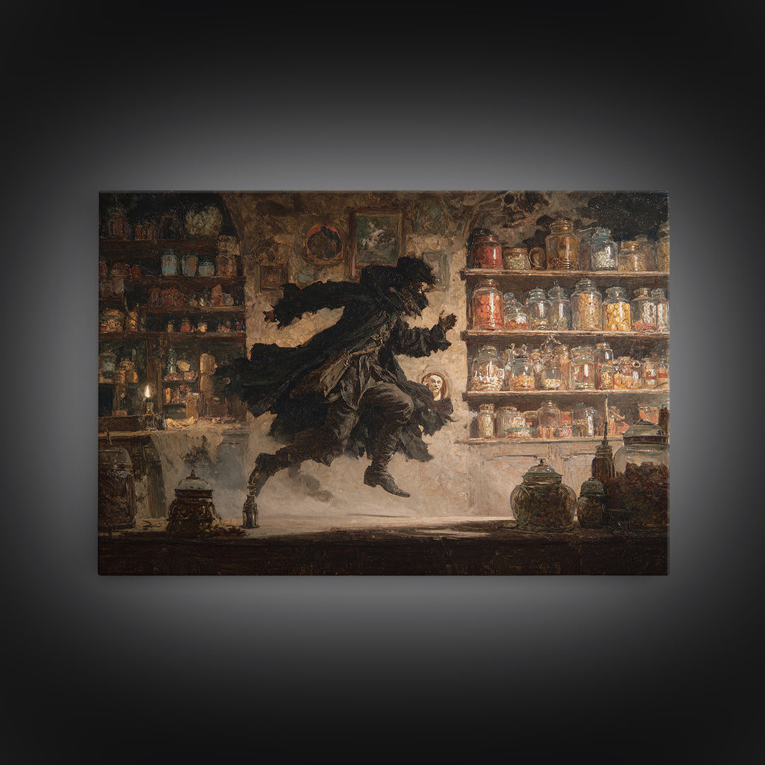 The Goblin Candy Shop, Symbolist Gothic Landscape, Landscape Wall Art, Dark Halloween Decor, Canvas Print, Halloween Wall Art
