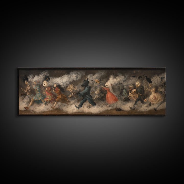 The Haunted Toy Parade, Symbolist Dream Art, Extra Wide Wall Art, Dark Fantasy Wall Art, Canvas Print, Halloween Wall Art