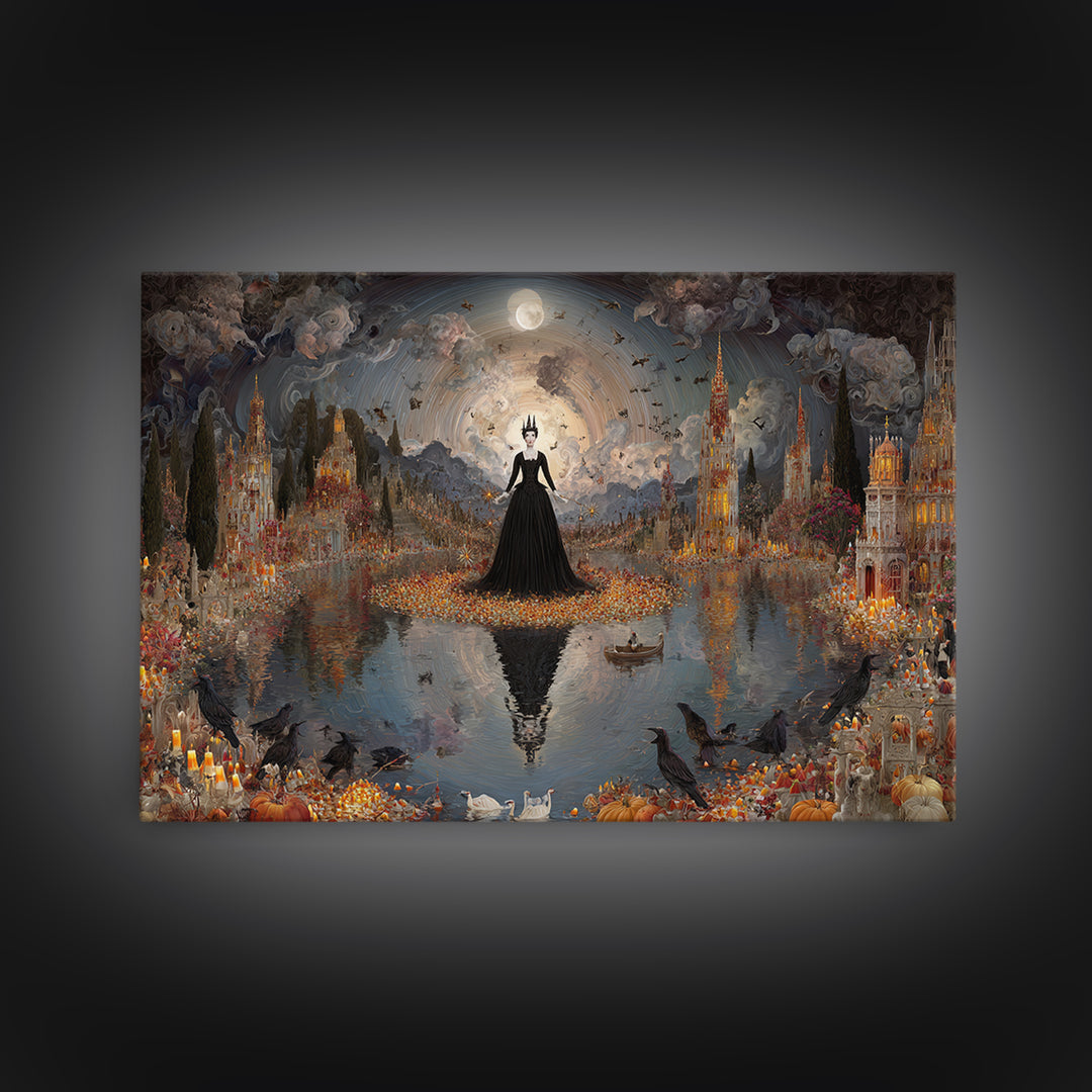 The Candy Corn Kingdom, Symbolist Gothic Landscape, Landscape Wall Art, Dark Fantasy Wall Art, Canvas Print, Halloween Wall Art
