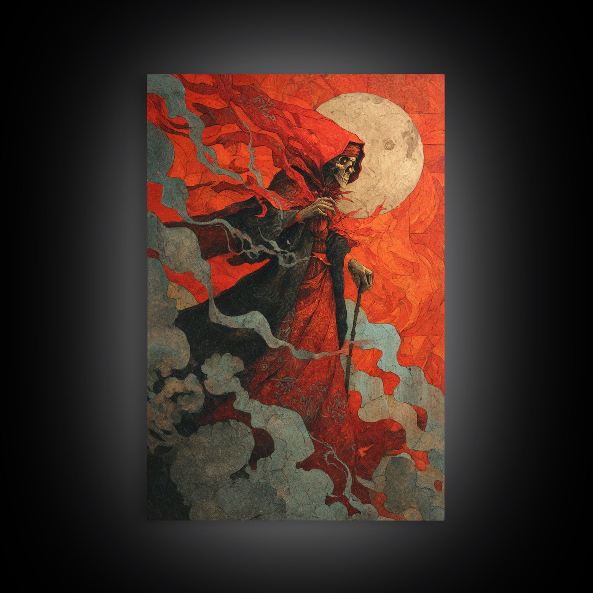 The Candy Corn Kingdom, Dark Symbolist Art, Vertical Wall Art, Macabre Wall Art, Framed Canvas Print, Halloween Wall Art