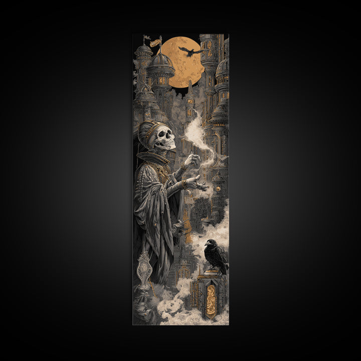 The Candy Corn Kingdom, Biomechanical Horror Art, Tall Narrow Wall Art, Dark Fantasy Wall Art, Canvas Print, Halloween Wall Art