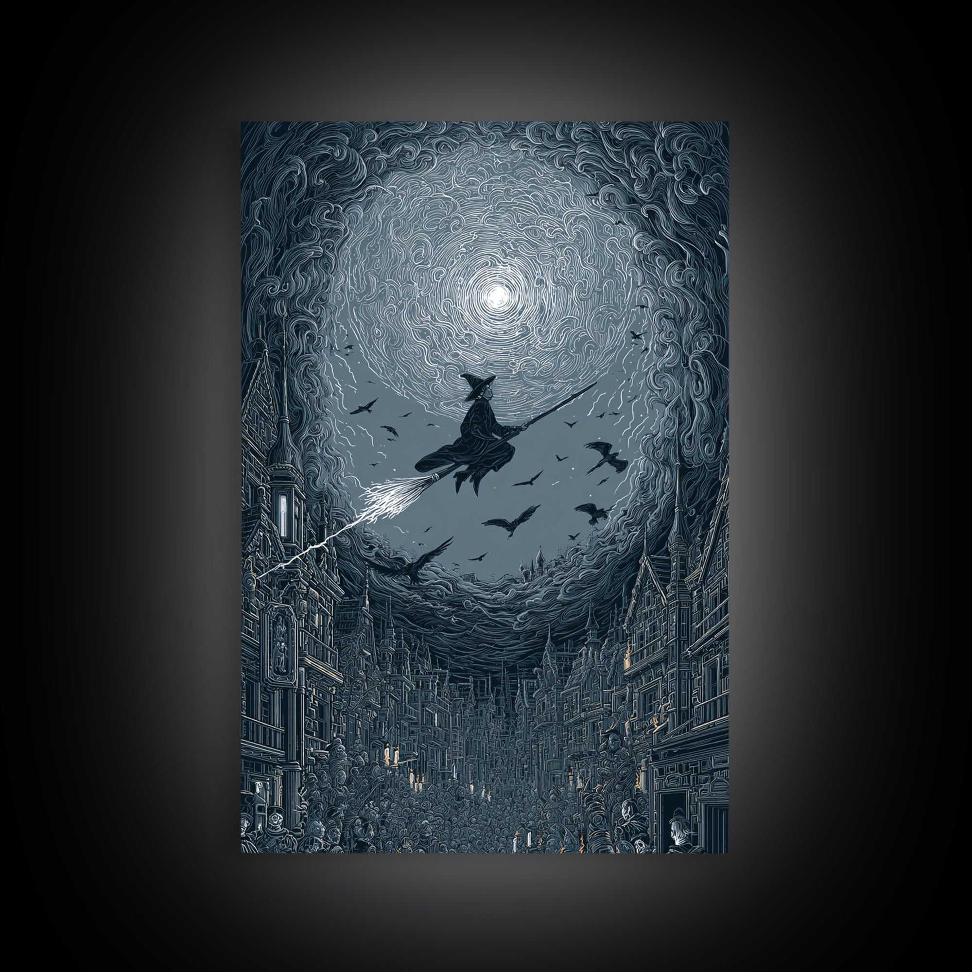 The Cyberpunk Witch, Victorian Macabre Art, Vertical Wall Art, Macabre Wall Art, Canvas Print, Halloween Wall Art, Horror Wall Art