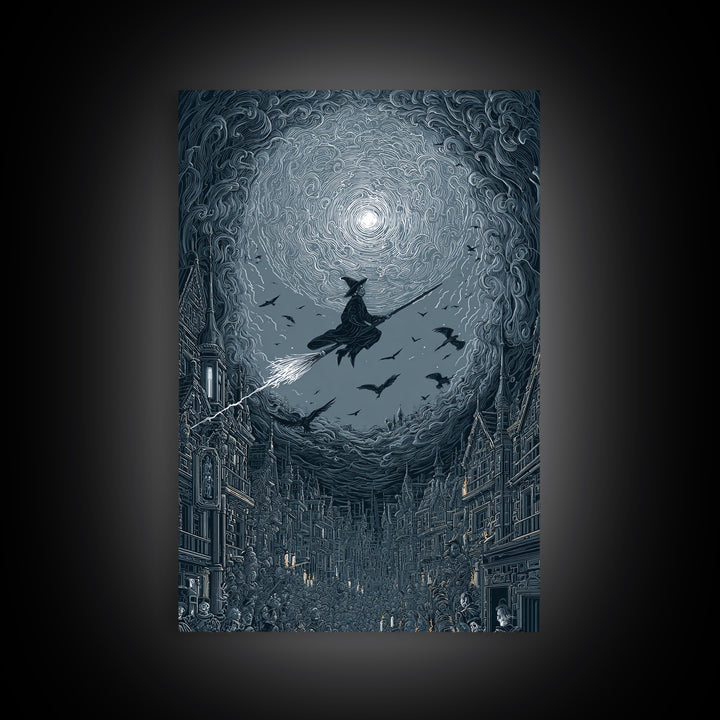 The Cyberpunk Witch, Victorian Macabre Art, Vertical Wall Art, Macabre Wall Art, Canvas Print, Halloween Wall Art, Horror Wall Art