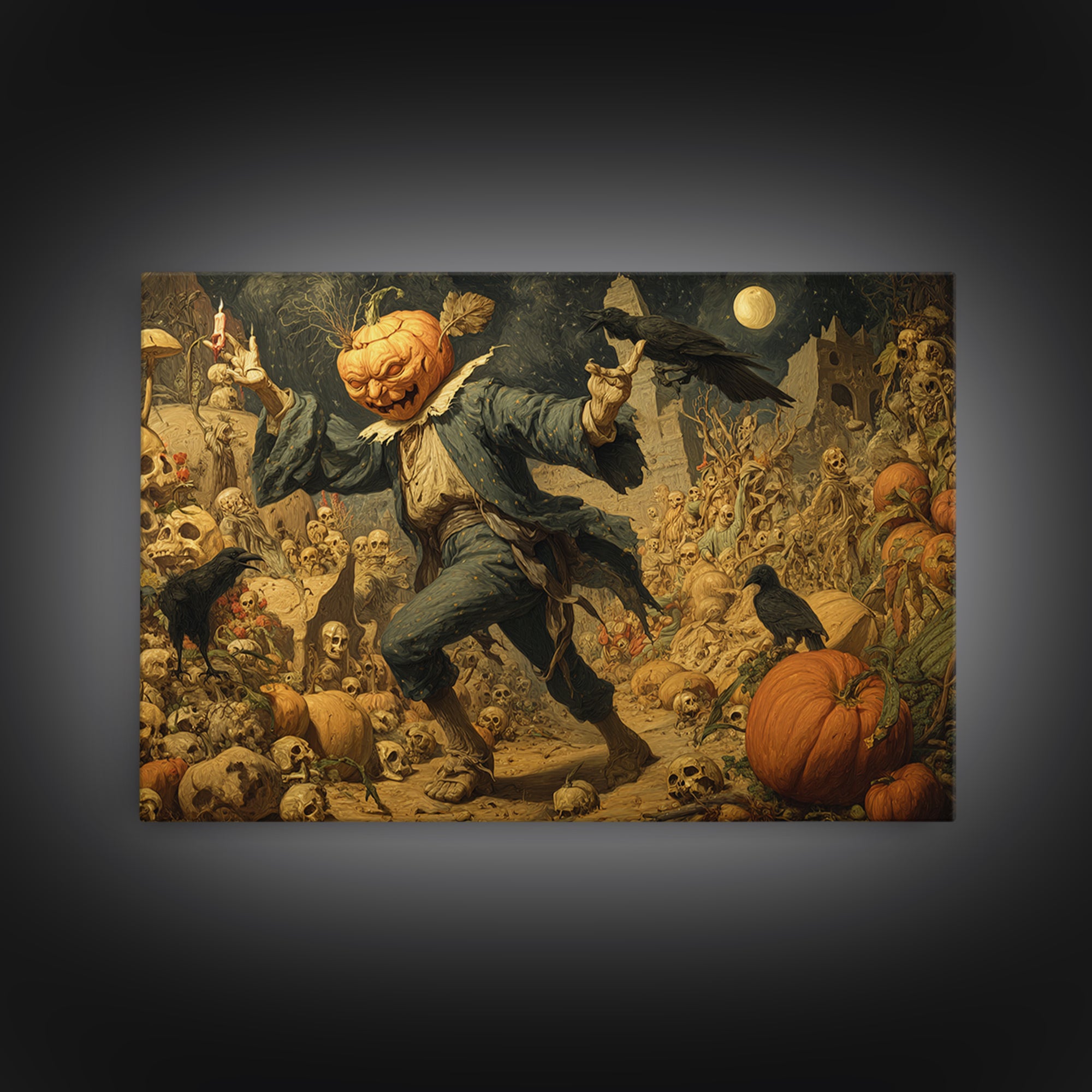 Desert Halloween, Medieval Grotesque Art, Landscape Wall Art, Dark Fantasy Wall Art, Canvas Print, Halloween Wall Art