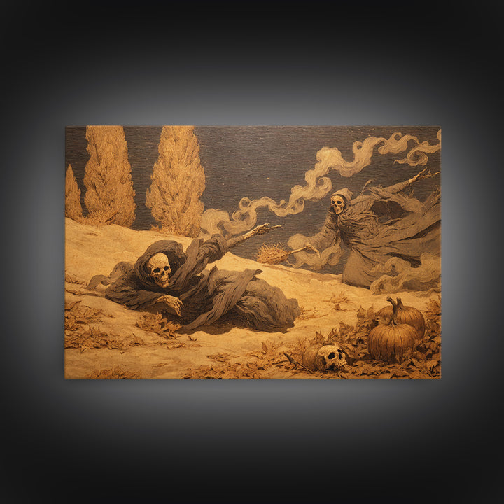Desert Halloween, Symbolist Gothic Landscape, Landscape Wall Art, Dark Fantasy Wall Art, Framed Canvas Print, Halloween Wall Art