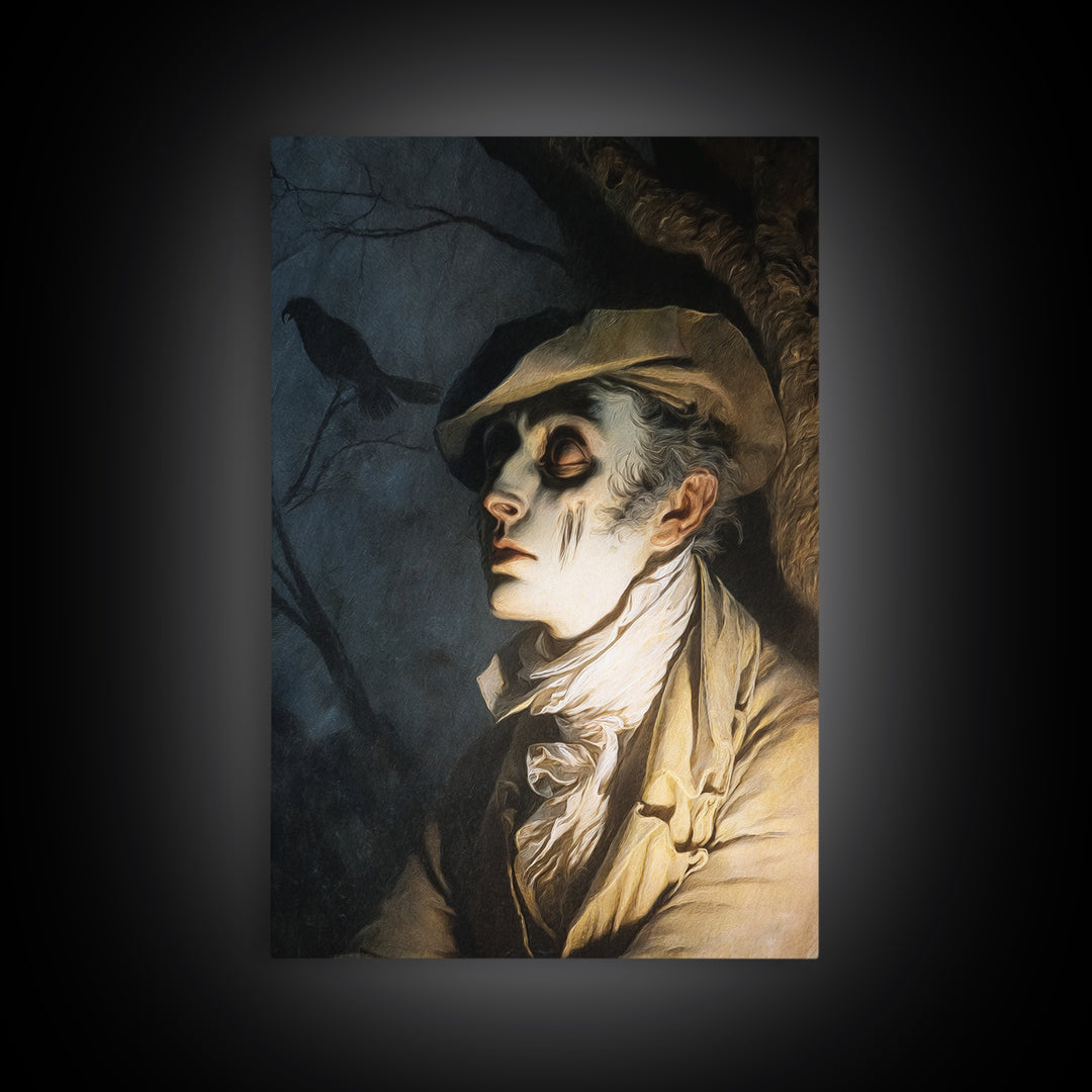The Upside-Down Cemetery, Gothic Nightmare Art, Vertical Wall Art, Gothic Horror Wall Art, Framed Canvas Print, Halloween Wall Art