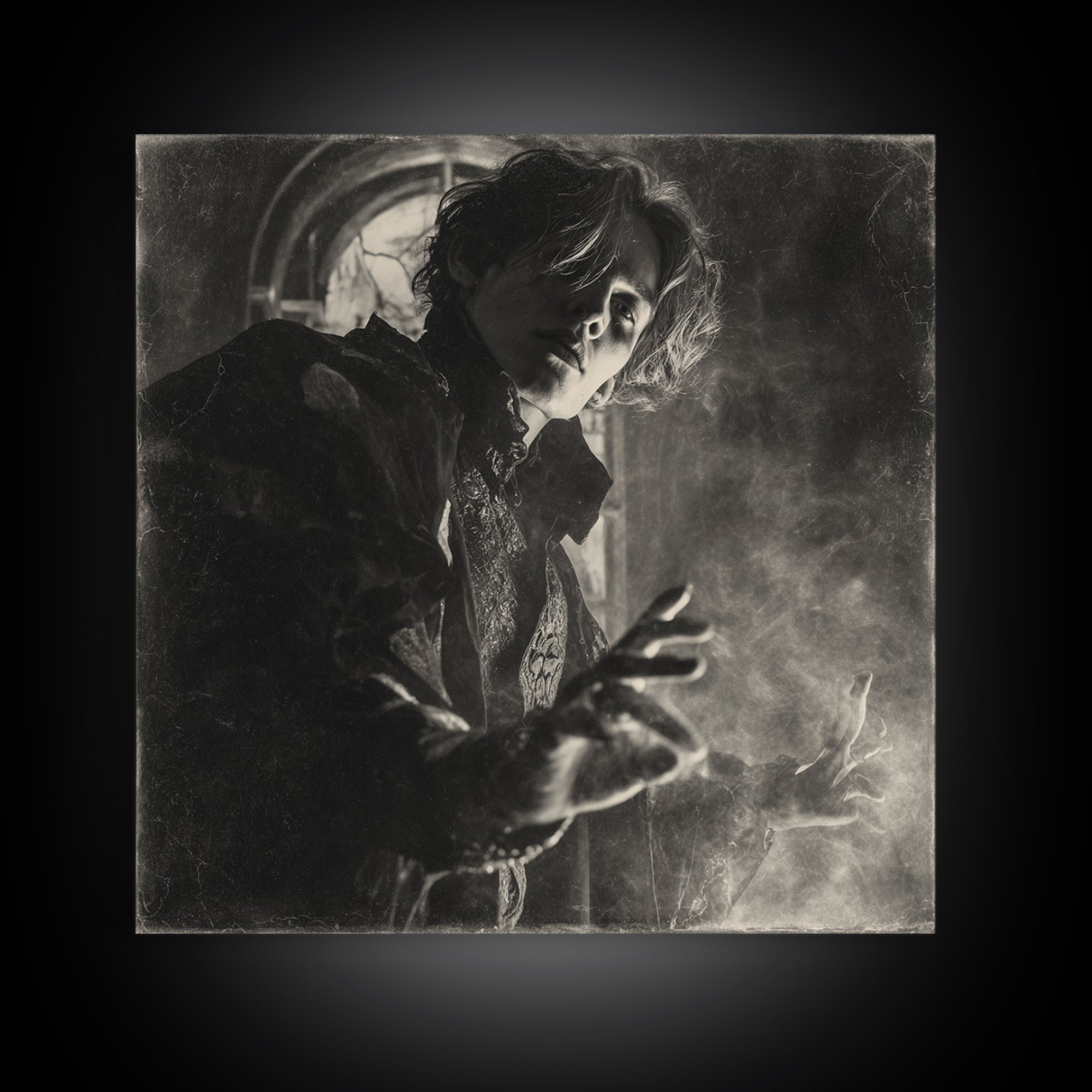 The Cathedral Of Bones, Dark Symbolist Art, Square Wall Art, Dark Fantasy Wall Art, Canvas Print, Halloween Wall Art