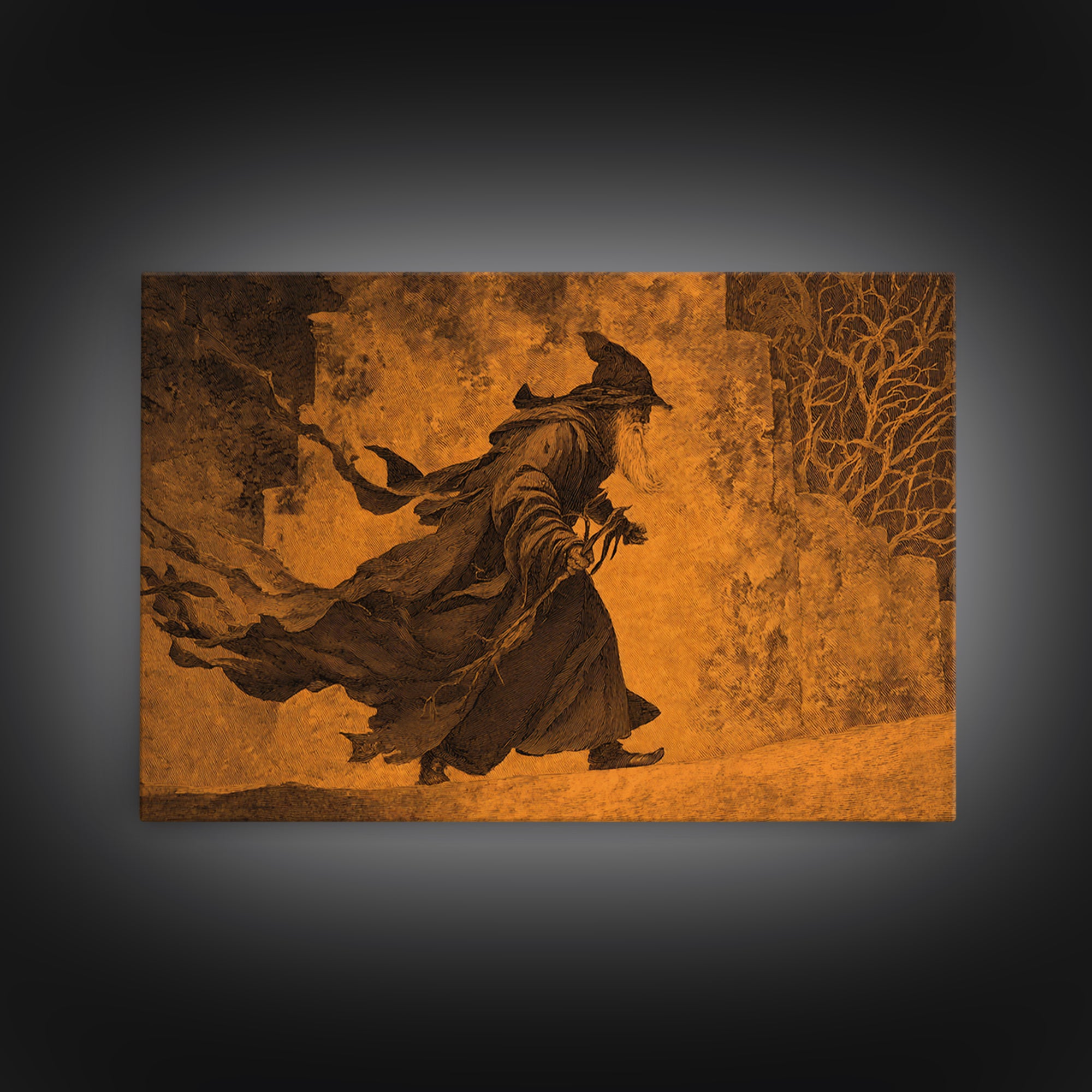 The Town Where Shadows Live, Baroque Witchcraft Art, Landscape Wall Art, Gothic Horror Wall Art, Framed Canvas Print, Halloween Wall Art