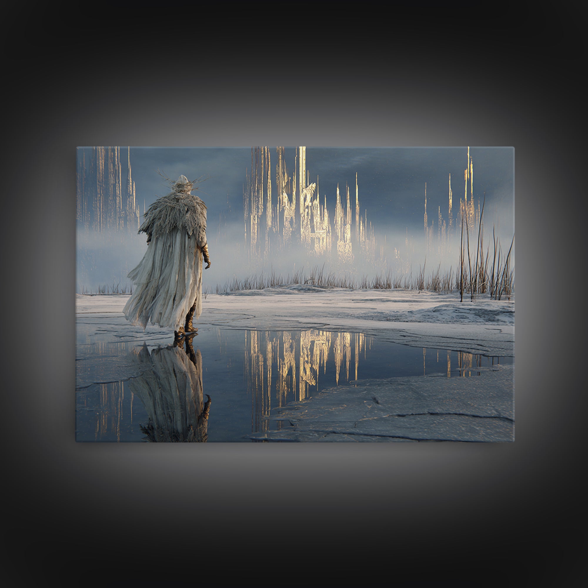 The Frost Beyond Carcosa, Symbolist Gothic Landscape, Landscape Wall Art, Dark Fantasy Wall Art, Canvas Print, Halloween Wall Art