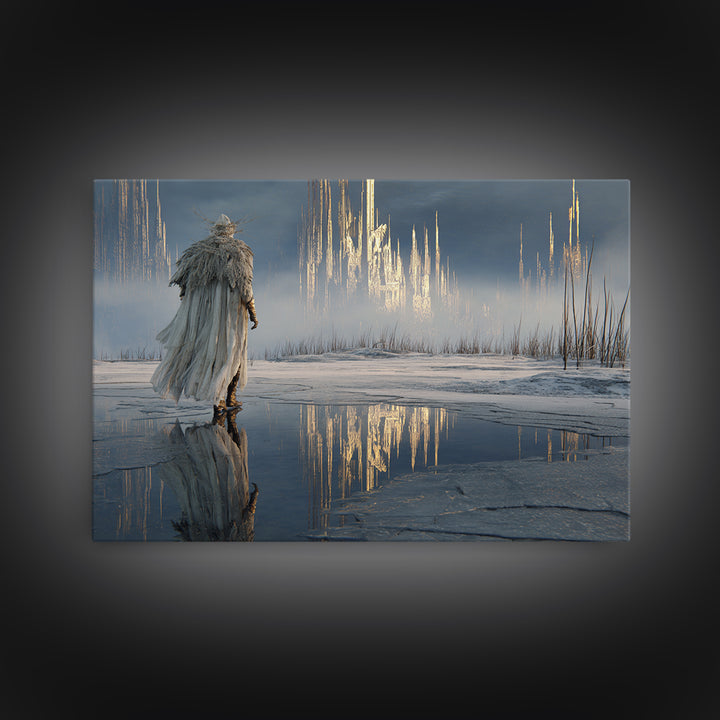 The Frost Beyond Carcosa, Symbolist Gothic Landscape, Landscape Wall Art, Dark Fantasy Wall Art, Canvas Print, Halloween Wall Art