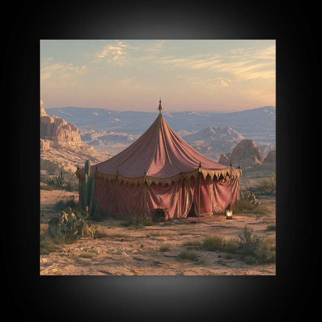 Moroccan Desert Tent Canvas Print, Desert Art, Bedroom Wall Art, Southwestern Decor, Fine Art, Desert, Fine Art Print, DES-1x1-35