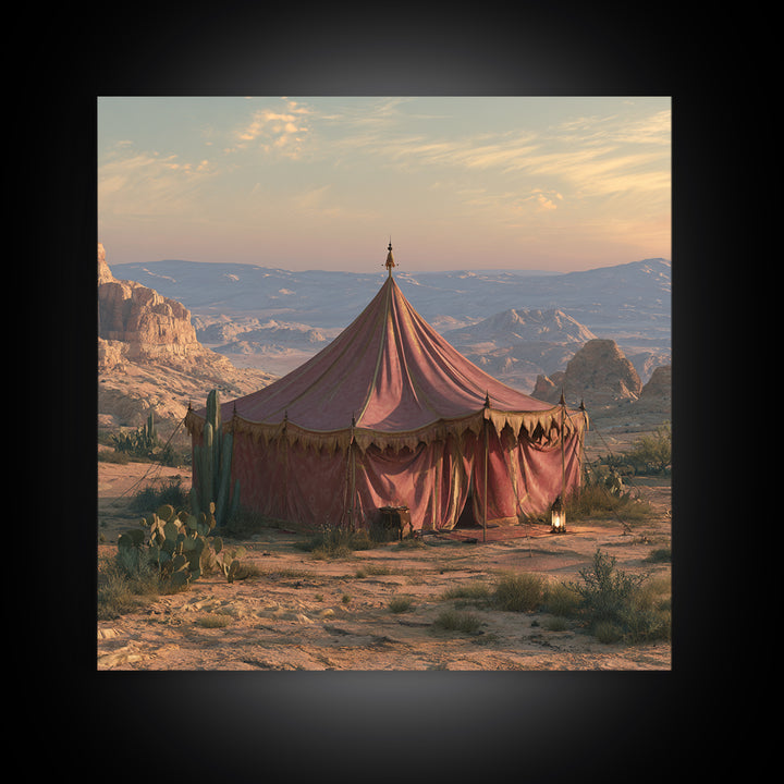 Moroccan Desert Tent Canvas Print, Desert Art, Bedroom Wall Art, Southwestern Decor, Fine Art, Desert, Fine Art Print, DES-1x1-35