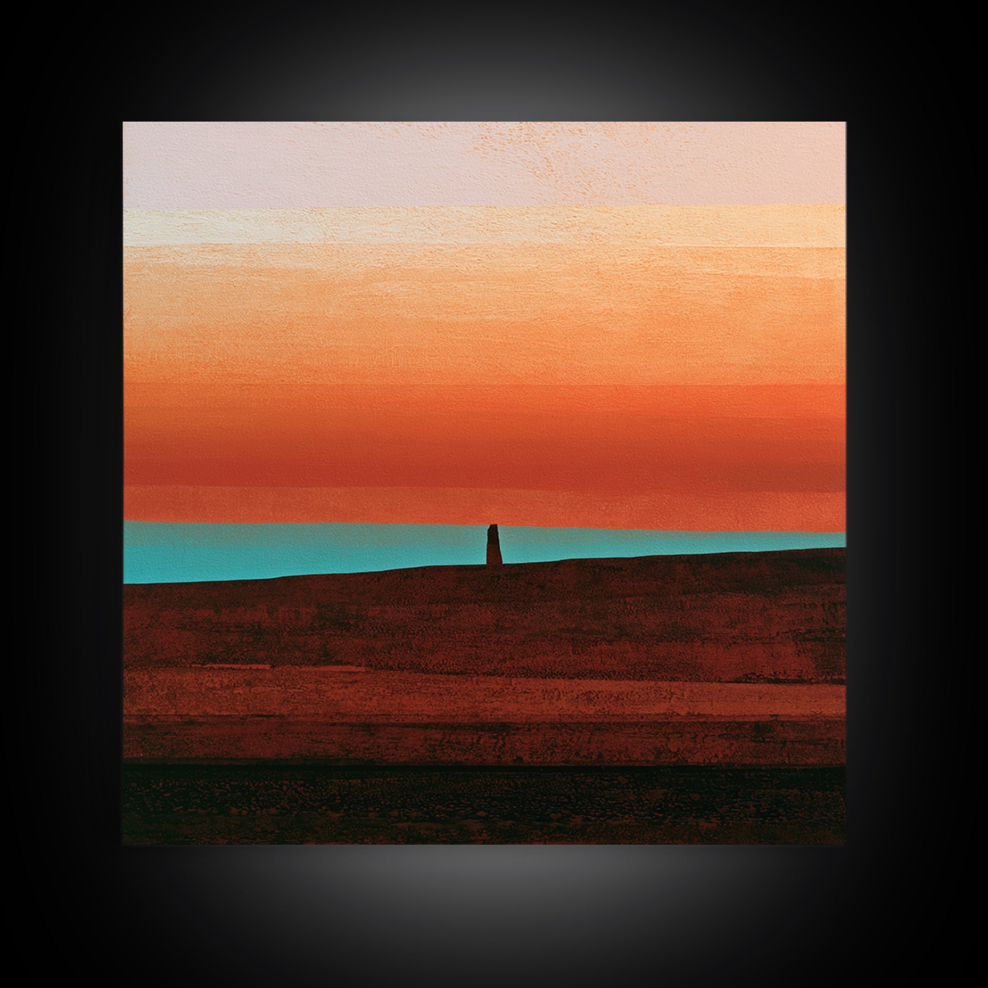 Abstract Heatwave Horizon Framed Canvas Print, Desert Art, Contemporary Art, Southwestern Decor, Fine Art, Desert, Original Art, DES-1x1-37