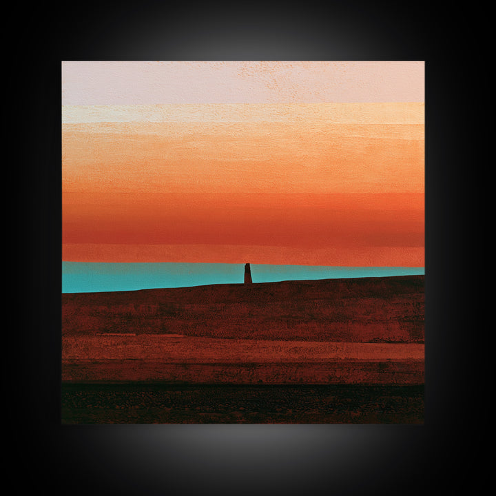 Abstract Heatwave Horizon Framed Canvas Print, Desert Art, Contemporary Art, Southwestern Decor, Fine Art, Desert, Original Art, DES-1x1-37