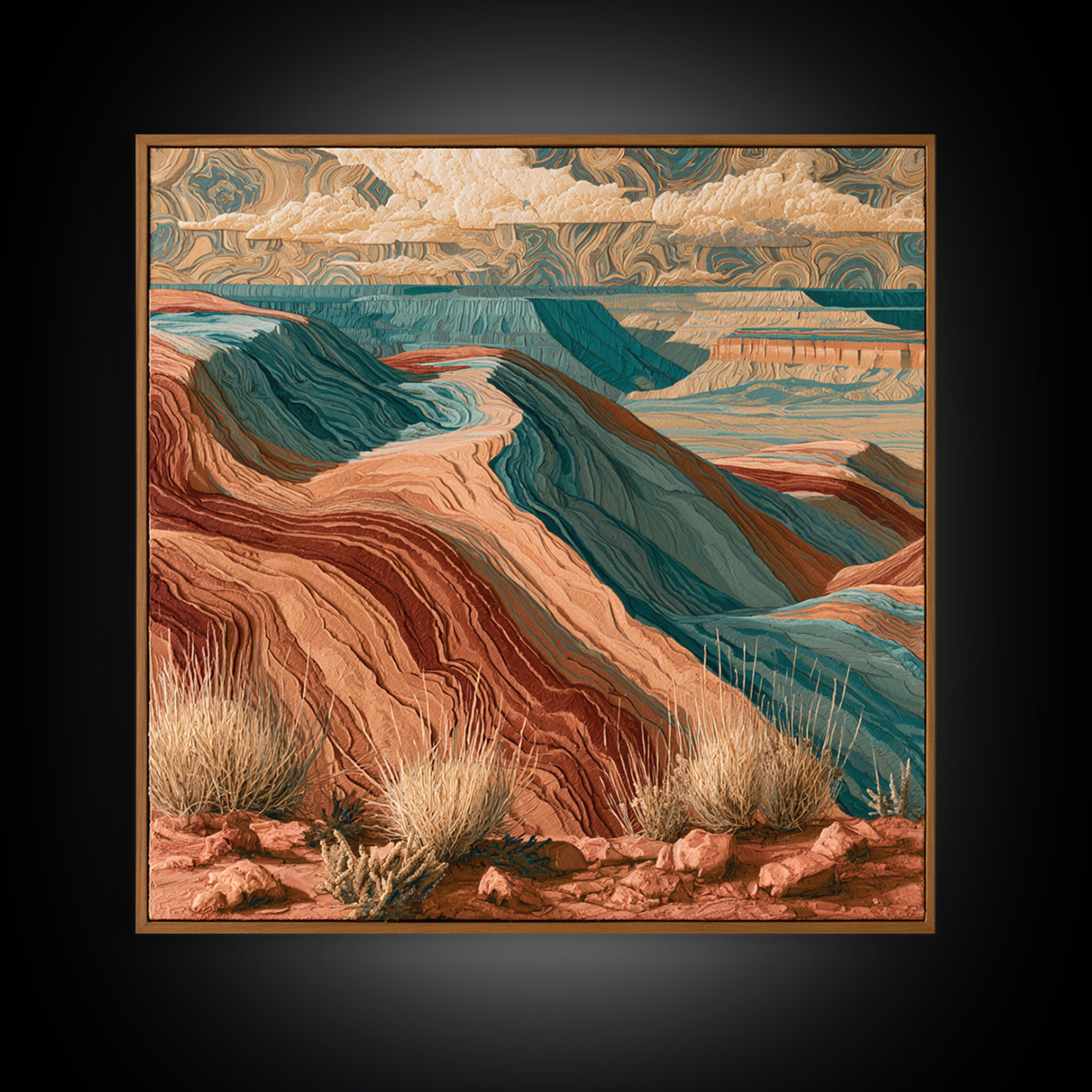 Wind Carved Dune Patterns from Above Canvas Print, Desert Art, Digital Download Art, Southwestern Decor, Fine Art, Desert, DES-1x1-92