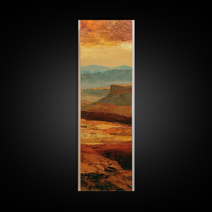 Abstract Mesa Landscape Framed Canvas Print, Desert Art, Western Wall Art, Southwestern Decor, Desert, Statement Artwork, DES-1x3-15