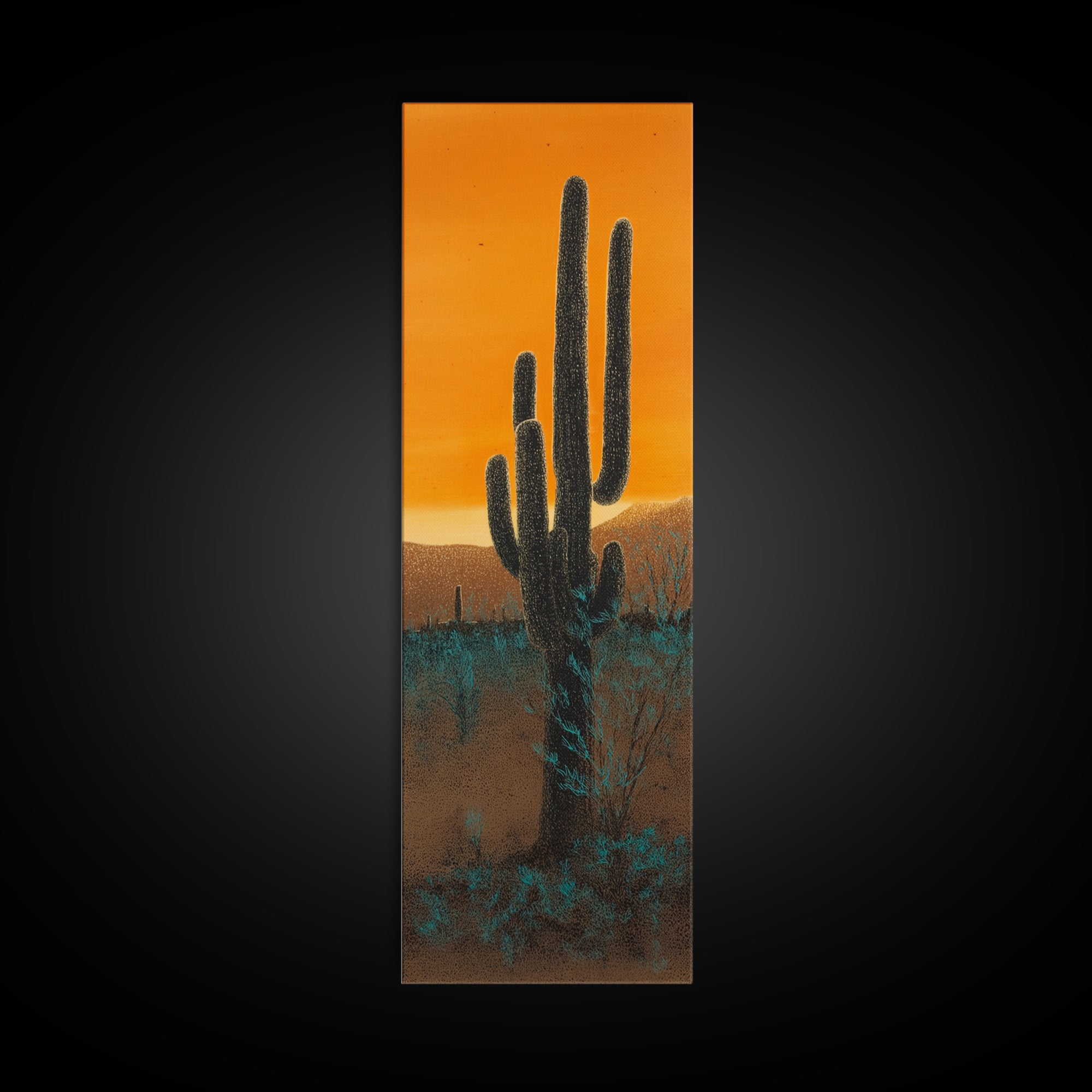 Sandstone Canyon with Dramatic Light Beam Framed Canvas Print, Desert Art, Modern Wall Art, Southwestern Decor, Desert, DES-1x3-52