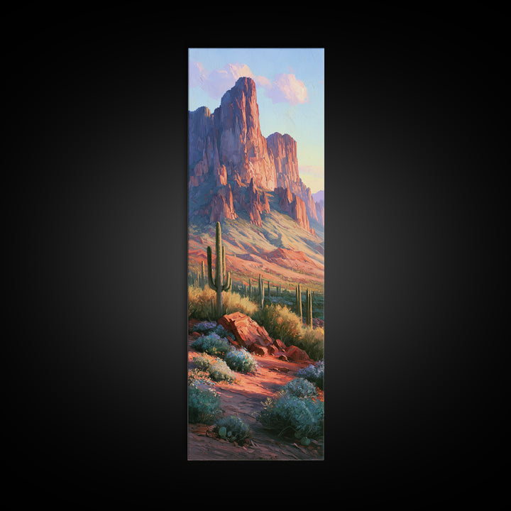 Wind Carved Dune Patterns from Above Framed Canvas Print, Desert Art, Original Painting, Southwestern Decor, Fine Art, Desert, DES-1x3-8