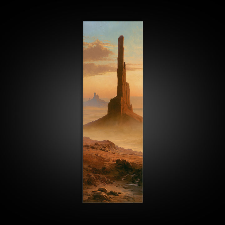 Monument Valley Silhouette Canvas Print, Desert Art, Printable Art, Southwestern Decor, Watercolor Art, Desert, DES-1x3-93