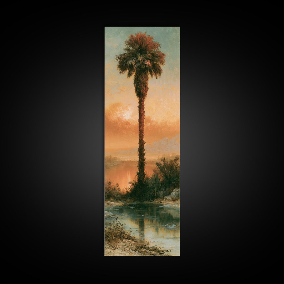 Palm Oasis Reflected Canvas Print, Desert Art, Printable Wall Art, Southwestern Decor, Fine Art, Desert, Modern Wall Art, DES-1x3-99
