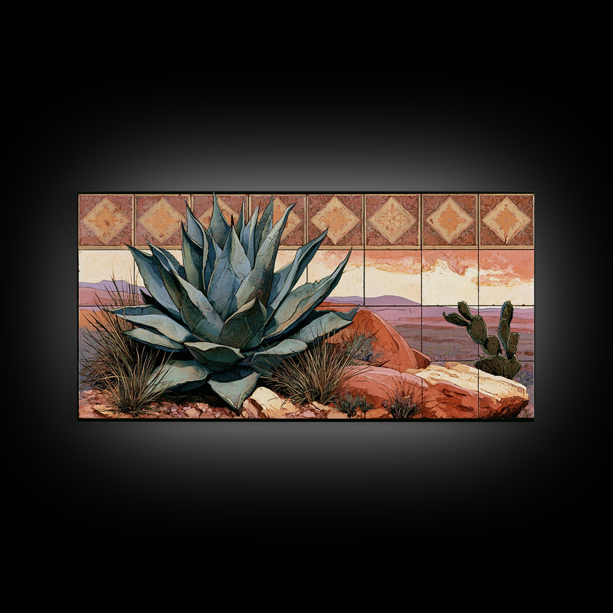 Agave Plant Closeup Canvas Print, Desert Art, Minimalist Decor, Southwestern Decor, Fine Art, Desert, Boho, Original Art, DES-2x1-44