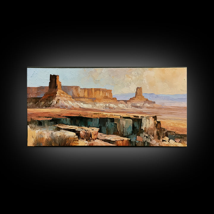 Abstract Mesa Landscape Canvas Print, Desert Art, Living Room Art, Southwestern Decor, Fine Art, Desert, Contemporary Art, DES-2x1-71