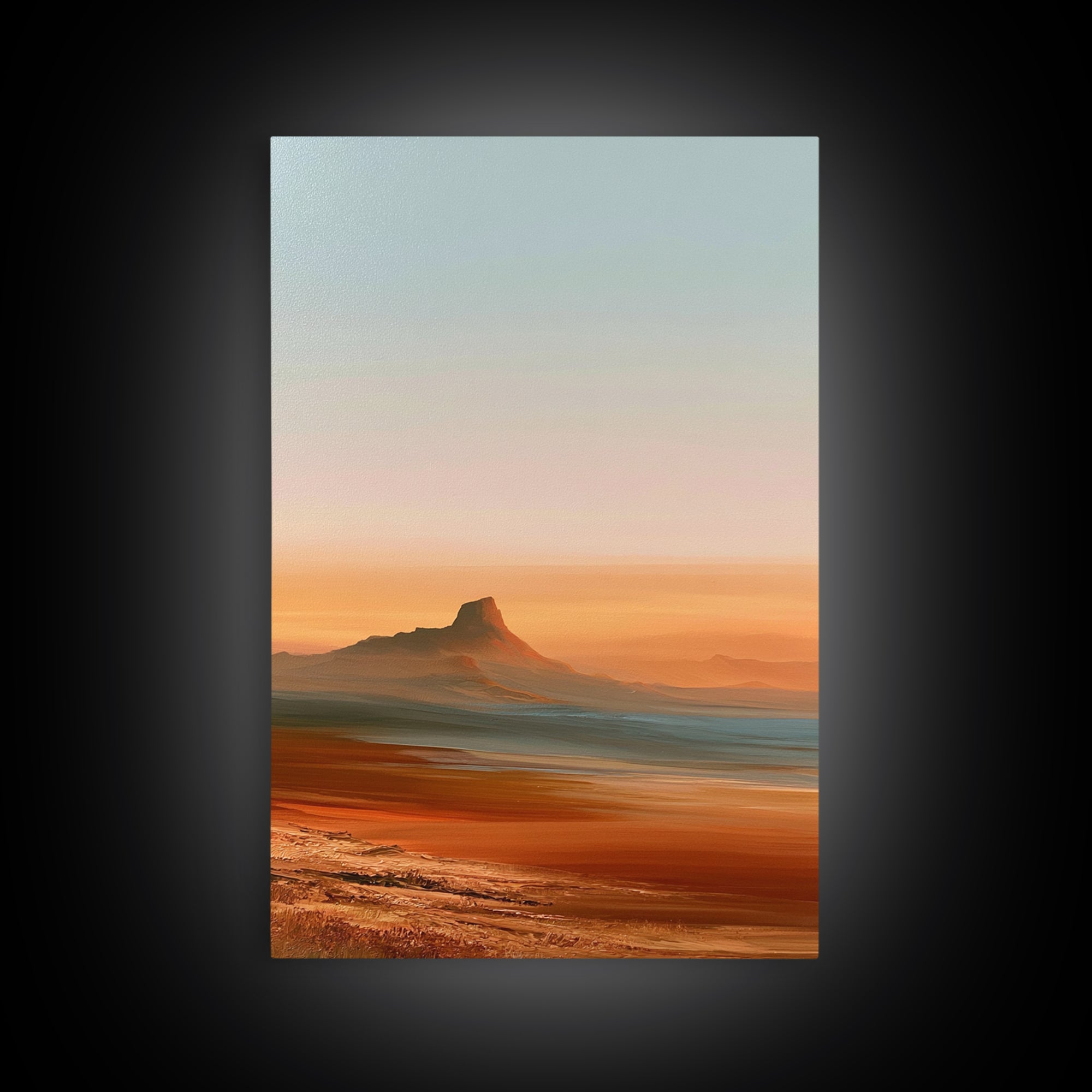 Abstract Heatwave Horizon Framed Canvas Print, Desert Art, Living Room Decor, Southwestern Decor, Desert, Botanical Art, DES-2x3-21