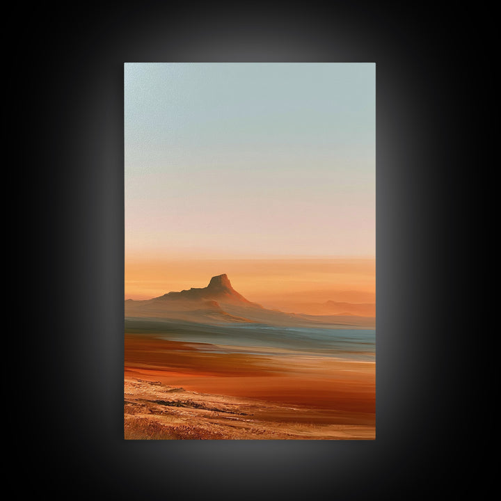 Abstract Heatwave Horizon Framed Canvas Print, Desert Art, Living Room Decor, Southwestern Decor, Desert, Botanical Art, DES-2x3-21
