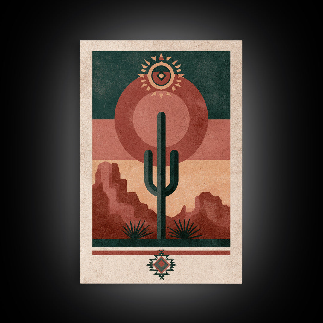 Ancient Desert Petroglyph Design Canvas Print, Desert Art, Boho Wall Art, Southwestern Decor, Fine Art, Desert, Living Room Art, DES-2x3-29